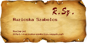 Ruzicska Szabolcs névjegykártya