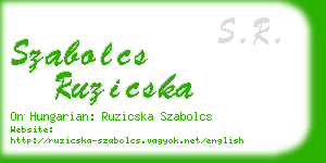 szabolcs ruzicska business card